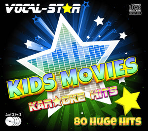 Vocal-Star Kids Movies Karaoke Disc Set 4 CDG Discs 80 Lieder
