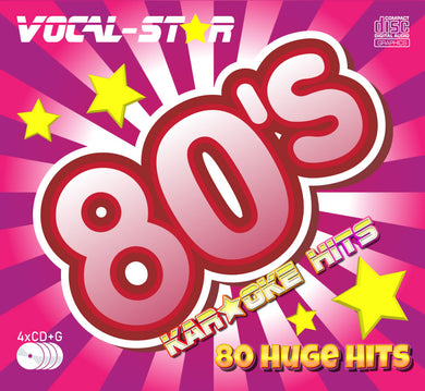 Vocal-star 80s karaoke Disc Set, 4 CDG Discs. 80 Lieder